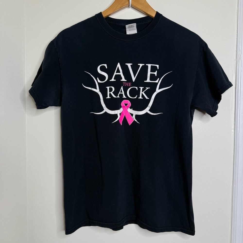 Save the Rack Breast Cancer Awareness T Shirt Women’s Size Medium Cotton